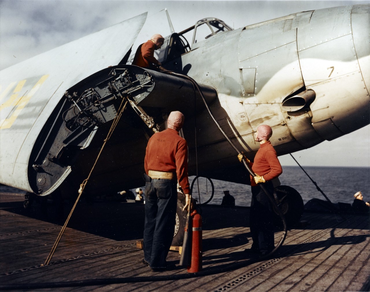 Aircraft Refueling Crew, Grumman TBF-1, circa 1943