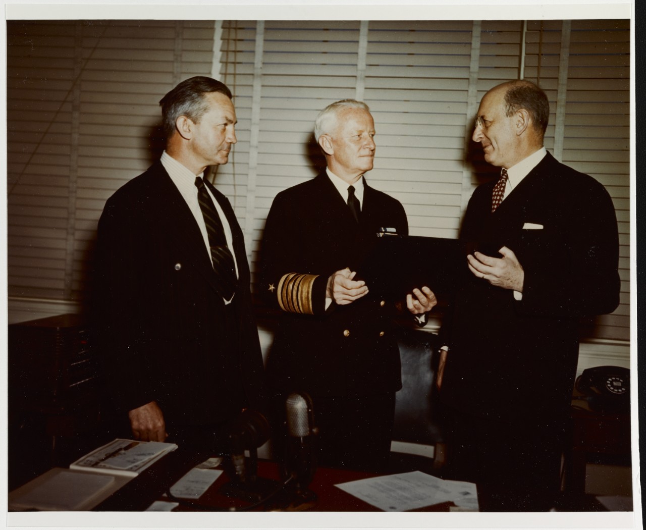 Fleet Admiral Chester W. Nimitz, USN, Commander in chief, Pacific Fleet and Pacific Ocean Area.