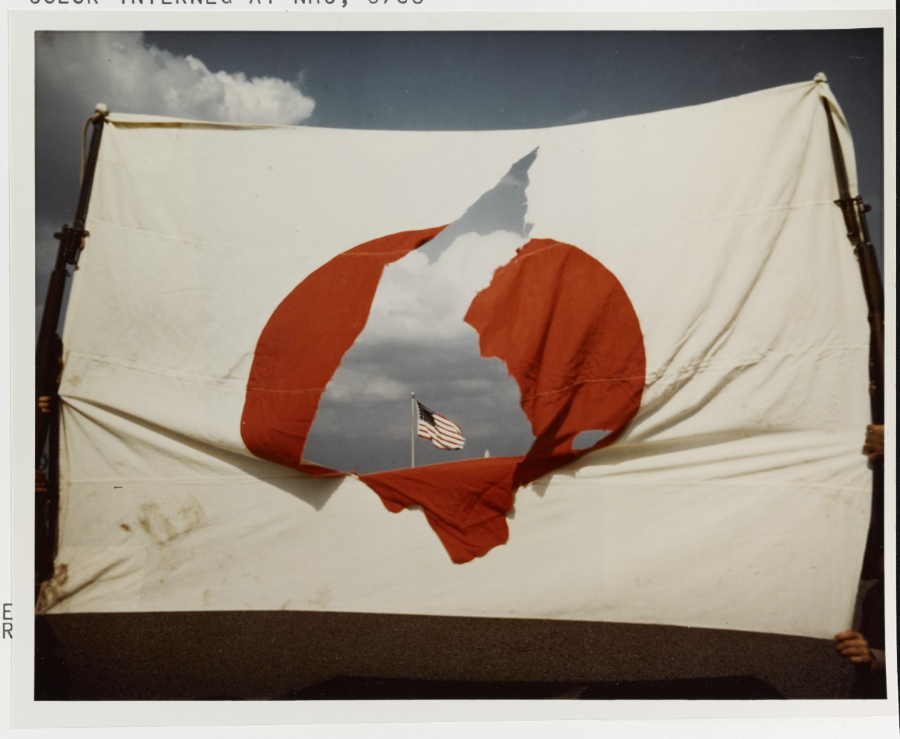Japanese Flag captured by U.S. Marines in Solomon Islands