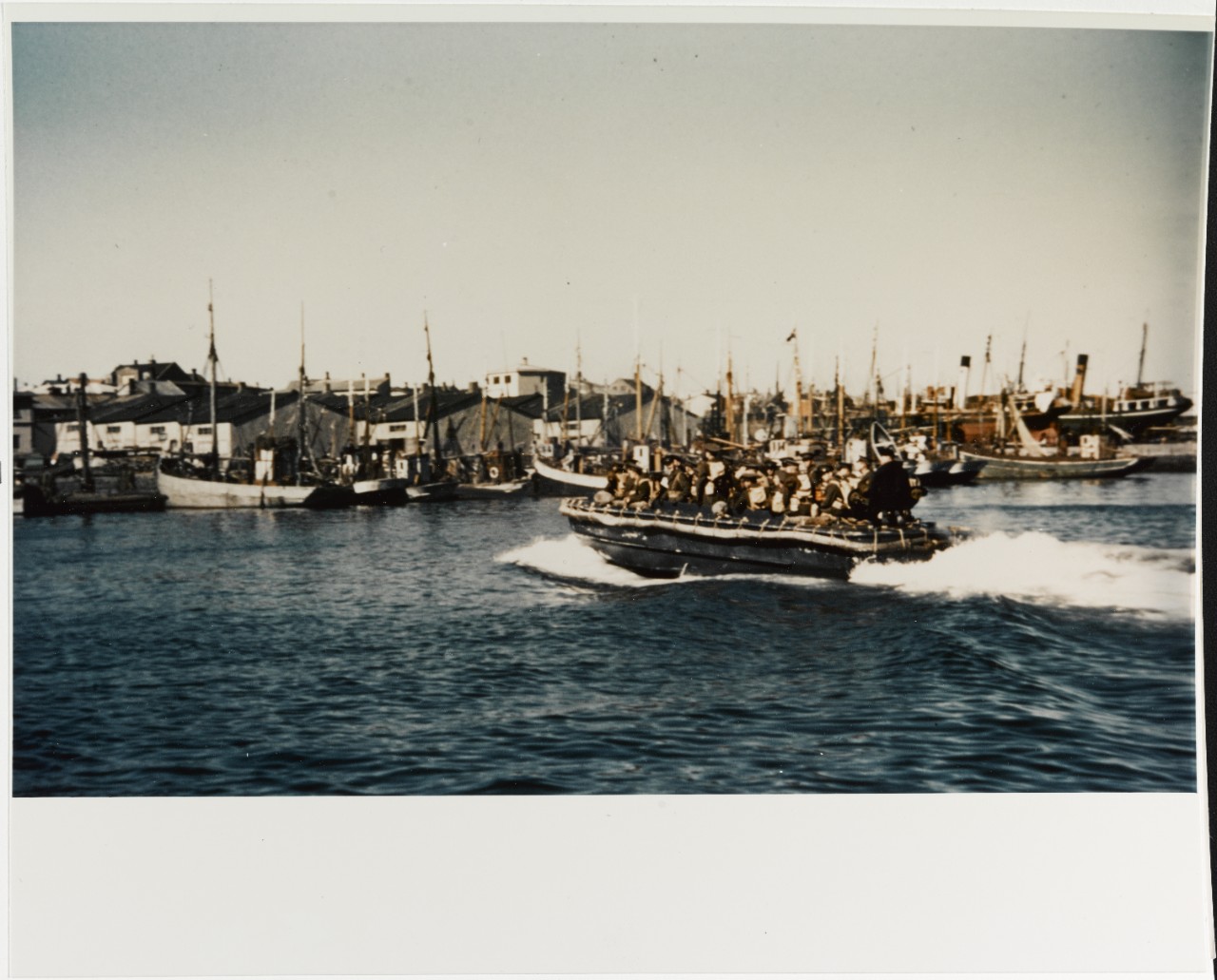 LCP Landing Craft takes Marines to a landing at Reykjavik Harbor, July 1941