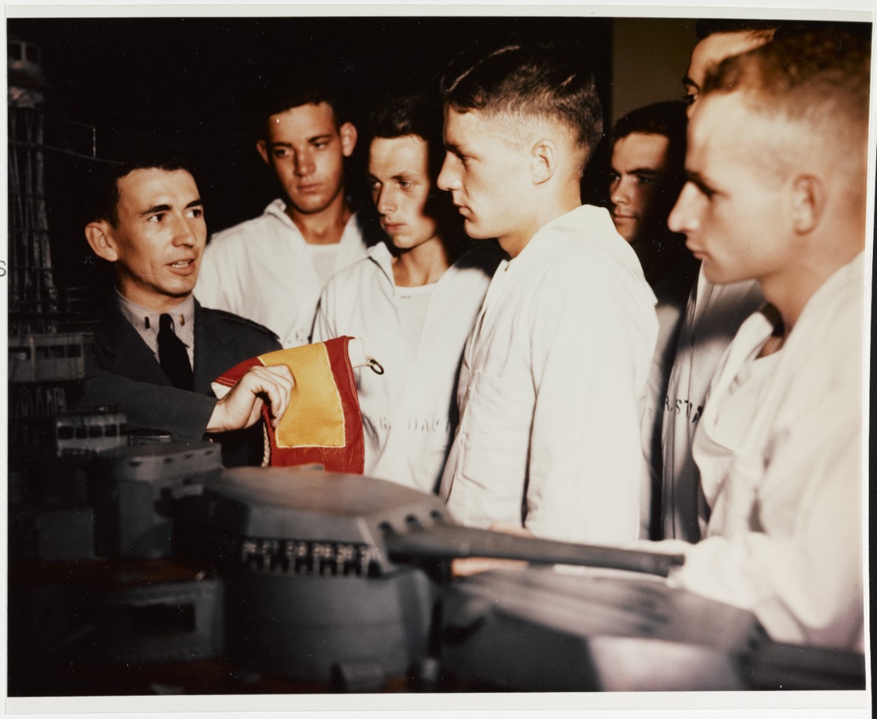 Midshipmen receive instruction at U.S. Naval Academy Annapolis, Maryland, circa 1945