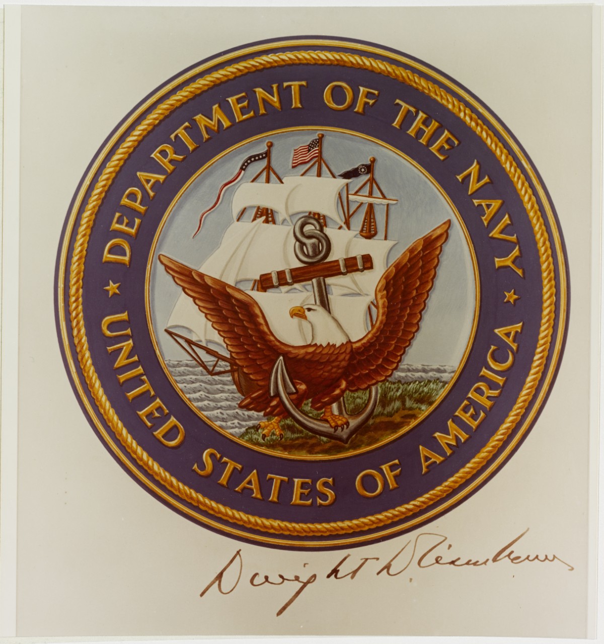 United States Department of the Navy Seal with President Dwight D. Eisenhower's signature