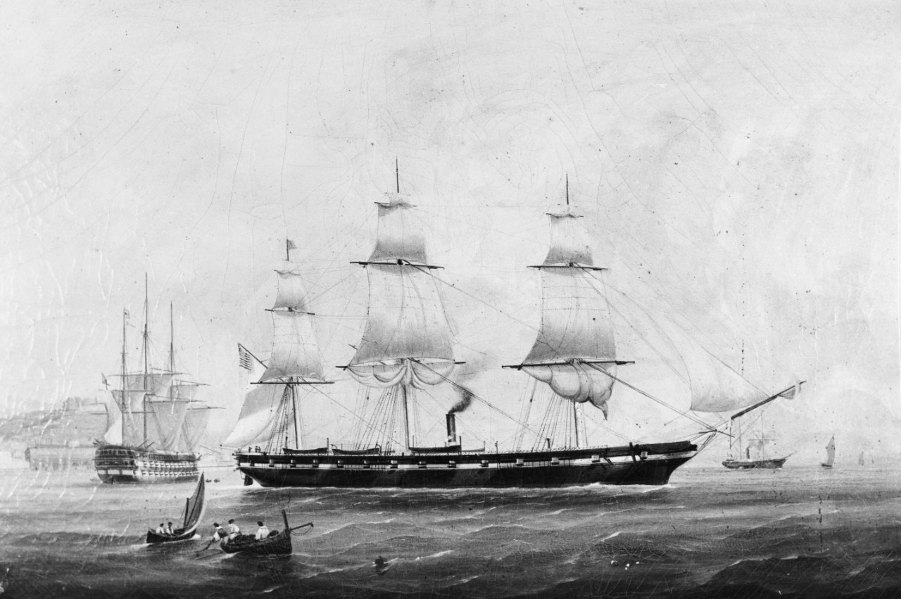 USS RICHMOND (1860-1919) in the Mediterranean Sea, in 1861
