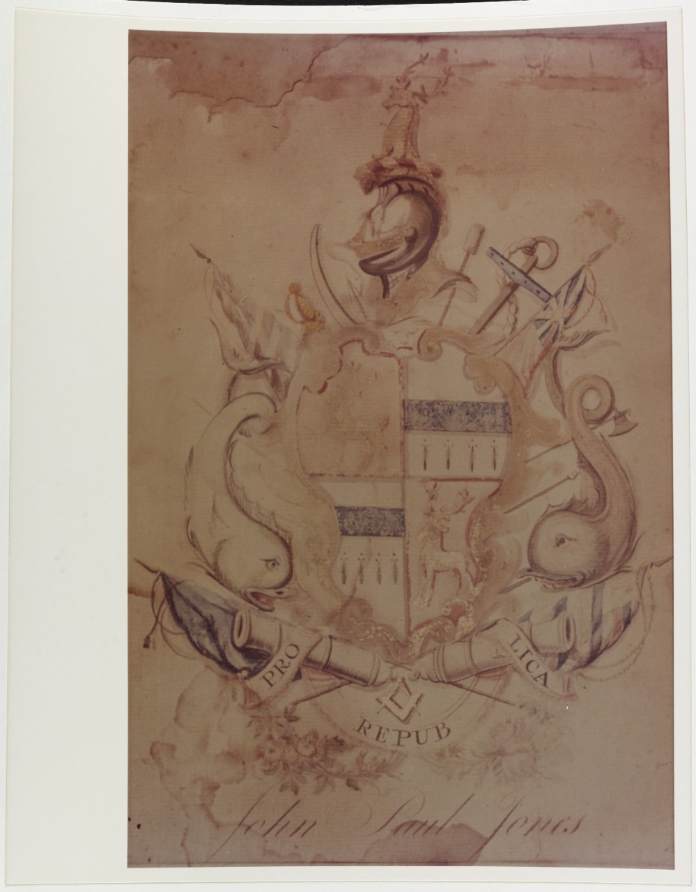 Painting of John Paul Jones' Achievement of Arms