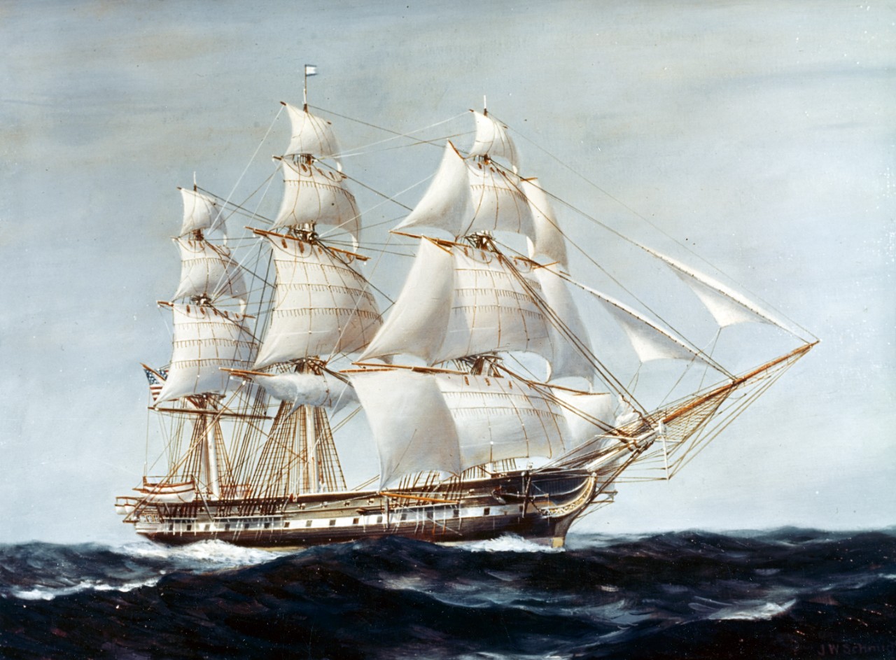 Painting of USS INDEPENDENCE (1814-1913)