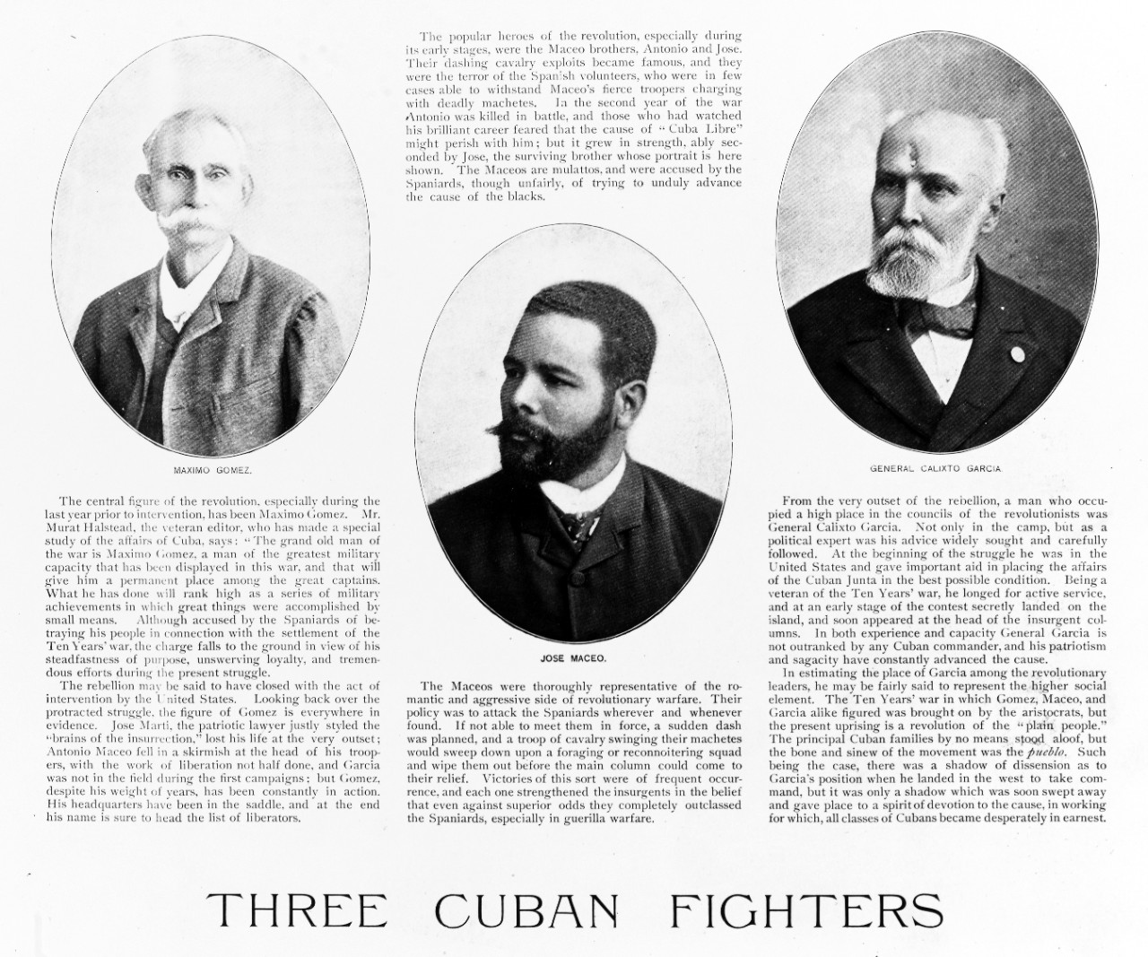 Three Cuban fighters of the Spanish War