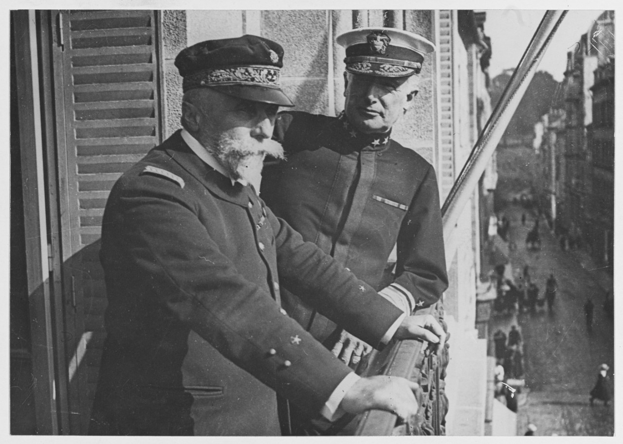 Rear Admiral Henry B. Wilson, USN, and French Admiral Schwerer