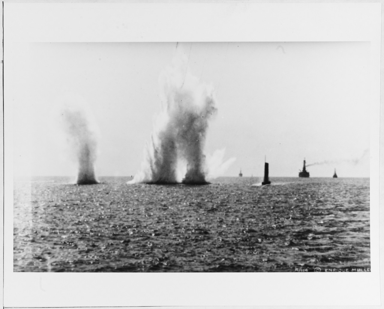 Battleship Division Practice. Target Practice in 1914.