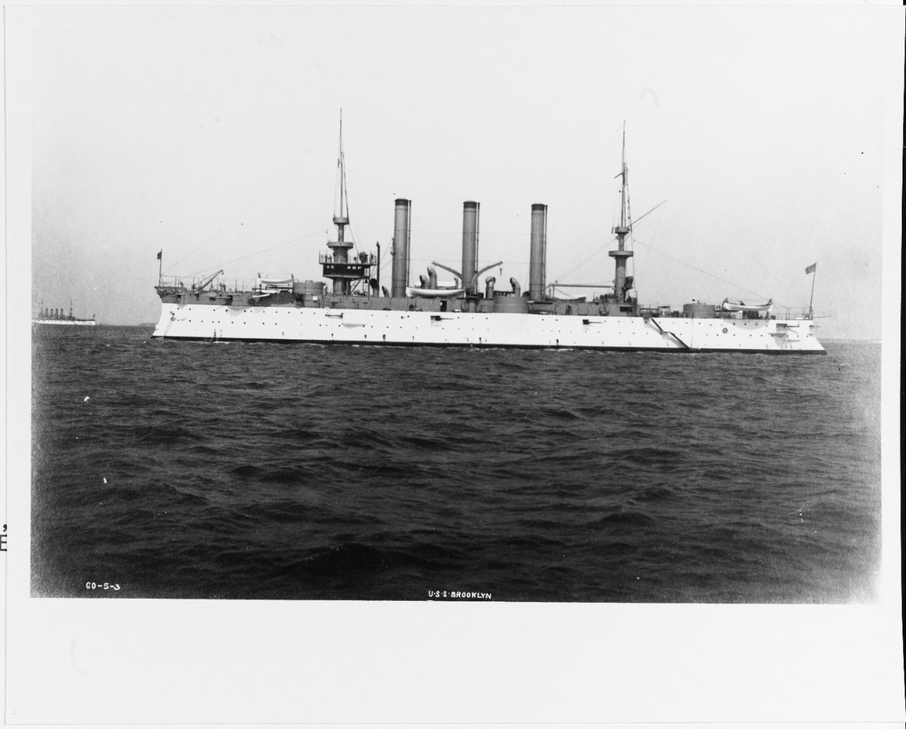 USS BROOKLYN (CA-3) photographed in the Atlantic, circa 1906-1908. 