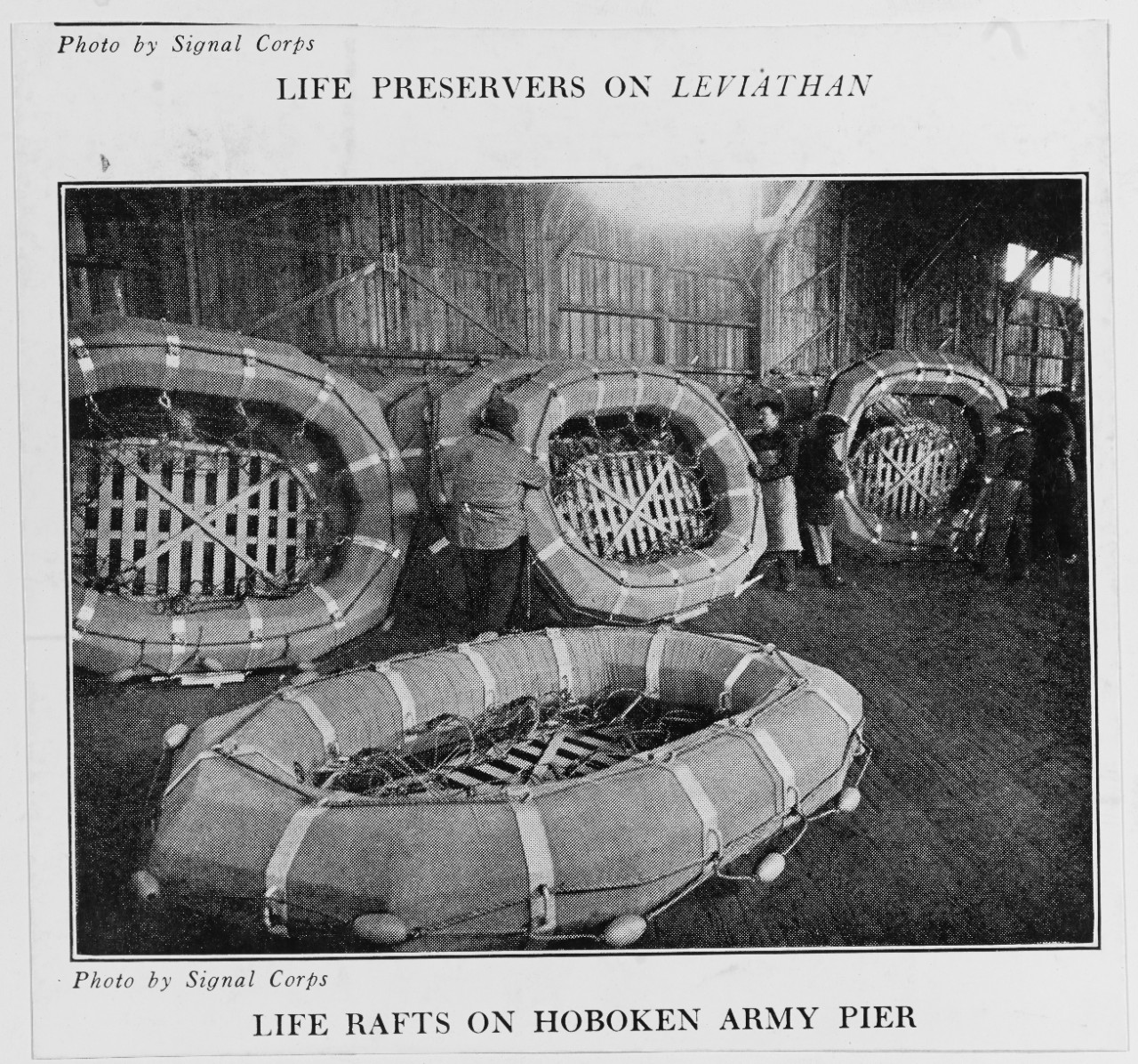 Life rafts on Hoboken Army Pier