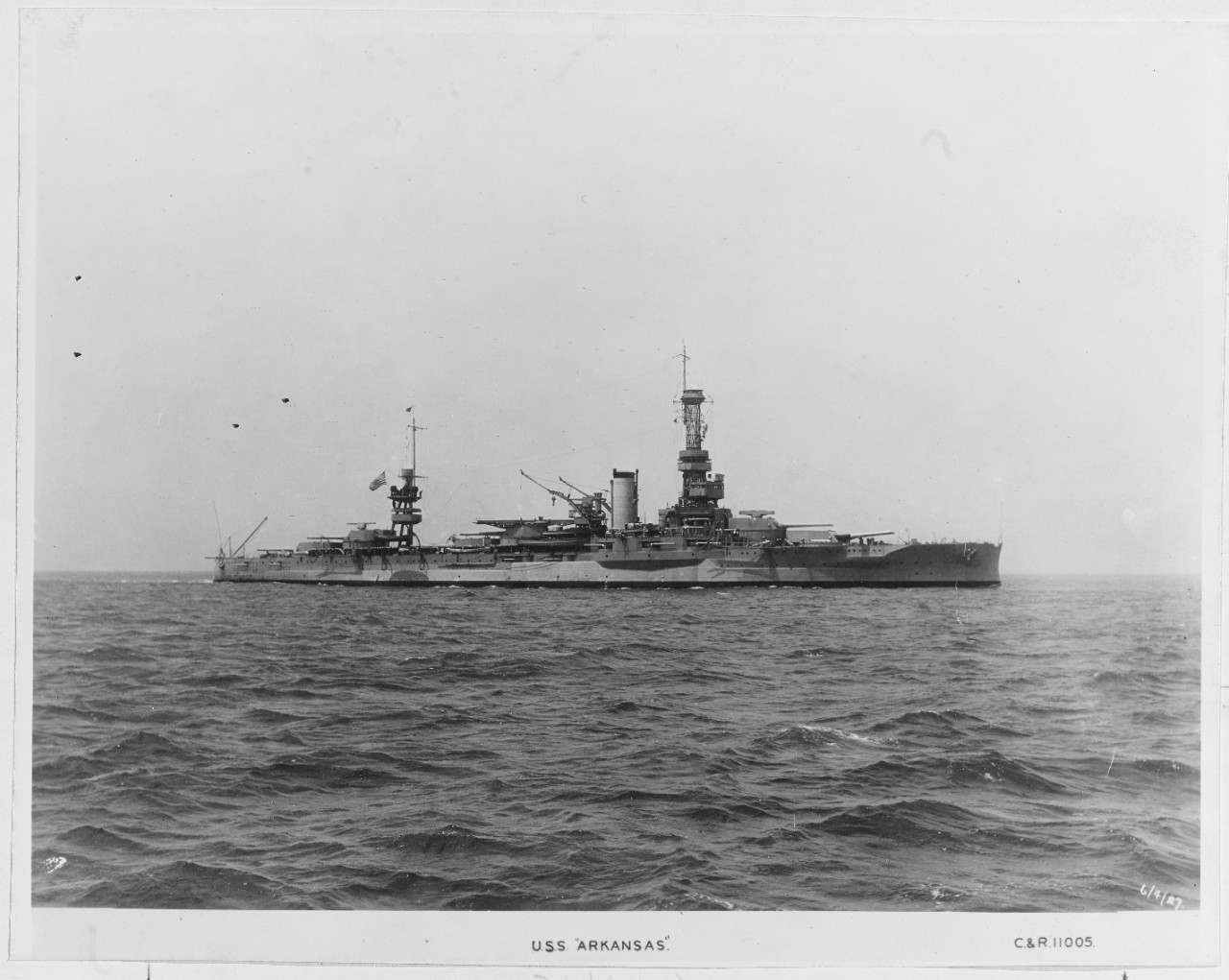 USS ARKANSAS (BB-33), 4 June 1927.