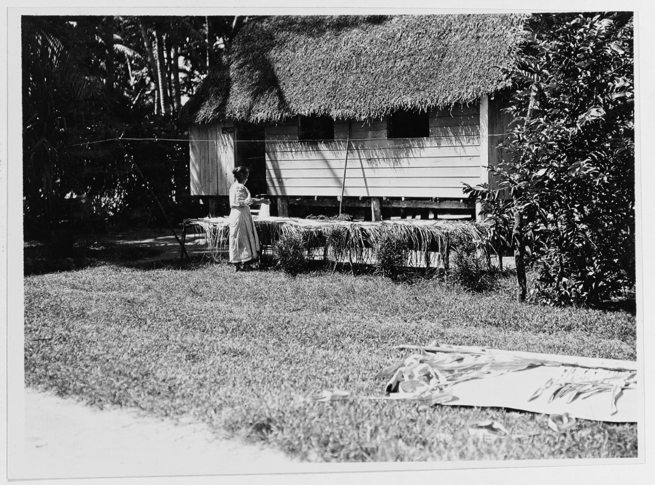 Guam, Laying out clothes to dry, 9 October 1929.