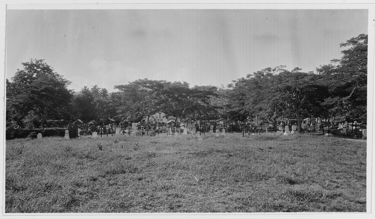 Graveyard at Agana, Guam, circa 1930.