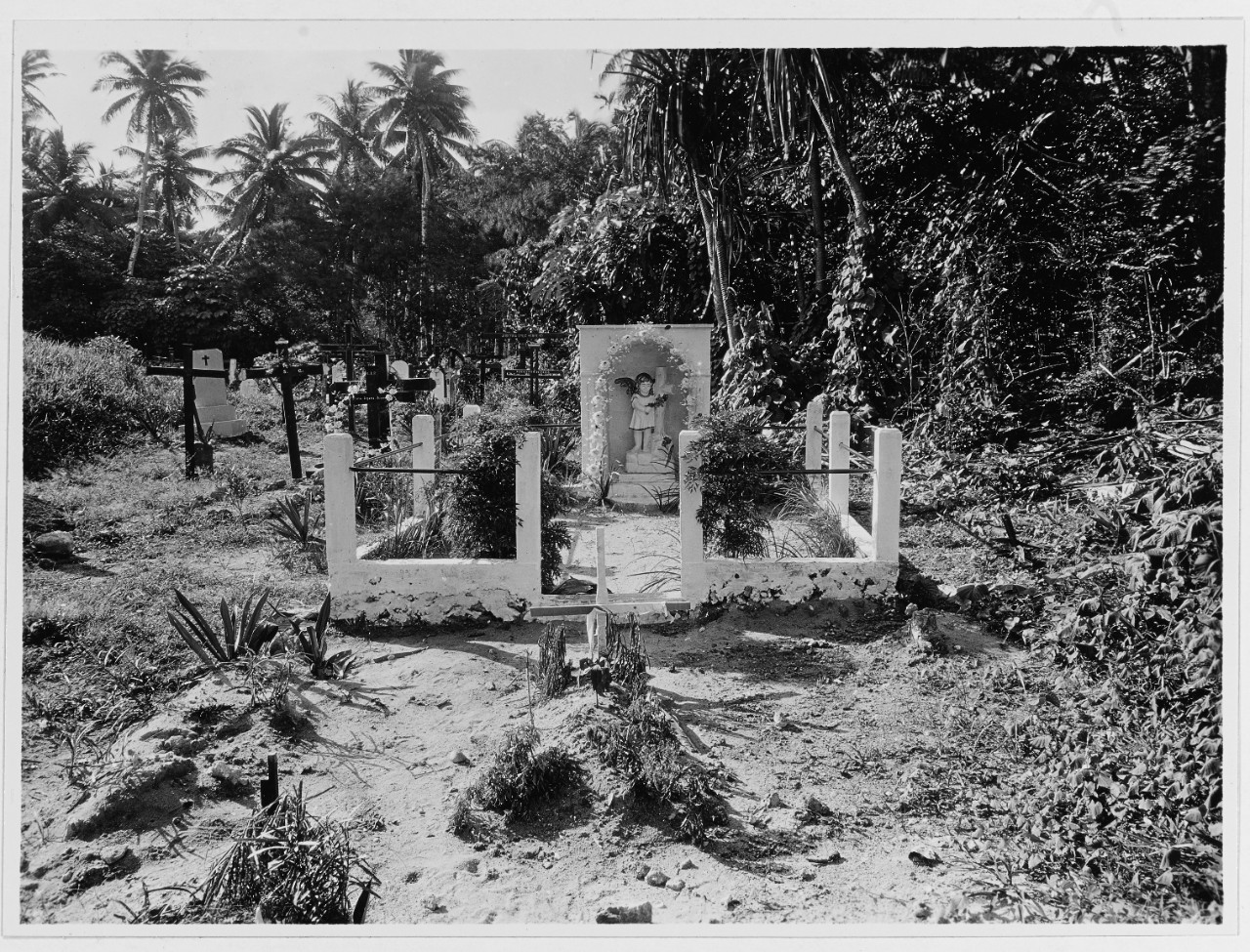 Graveyard in Agana, Guam, circa 1930.