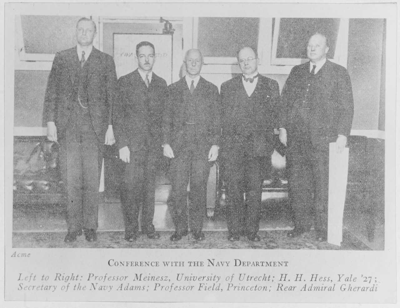 Secretary of the Navy Charles F. Adams holds a conference with Princeton group.