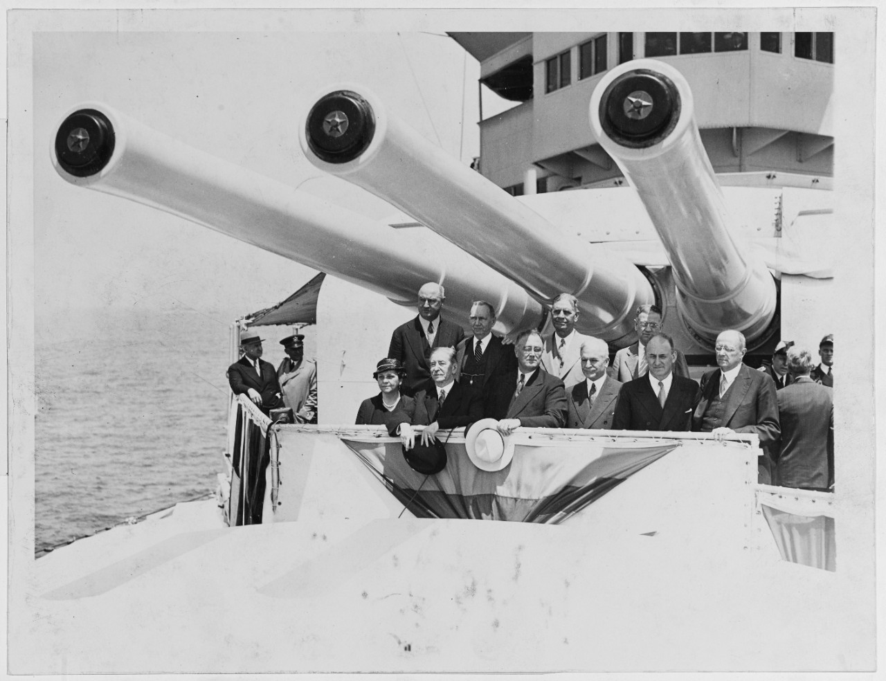President Franklin D. Roosevelt at fleet review, New York, 31 May 1934.