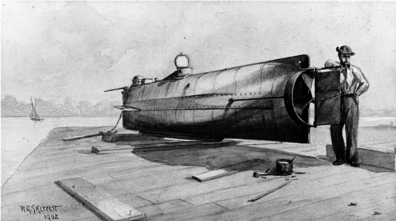 Photo #: NH 999  Confederate Submarine H.L. Hunley (1863-1864)