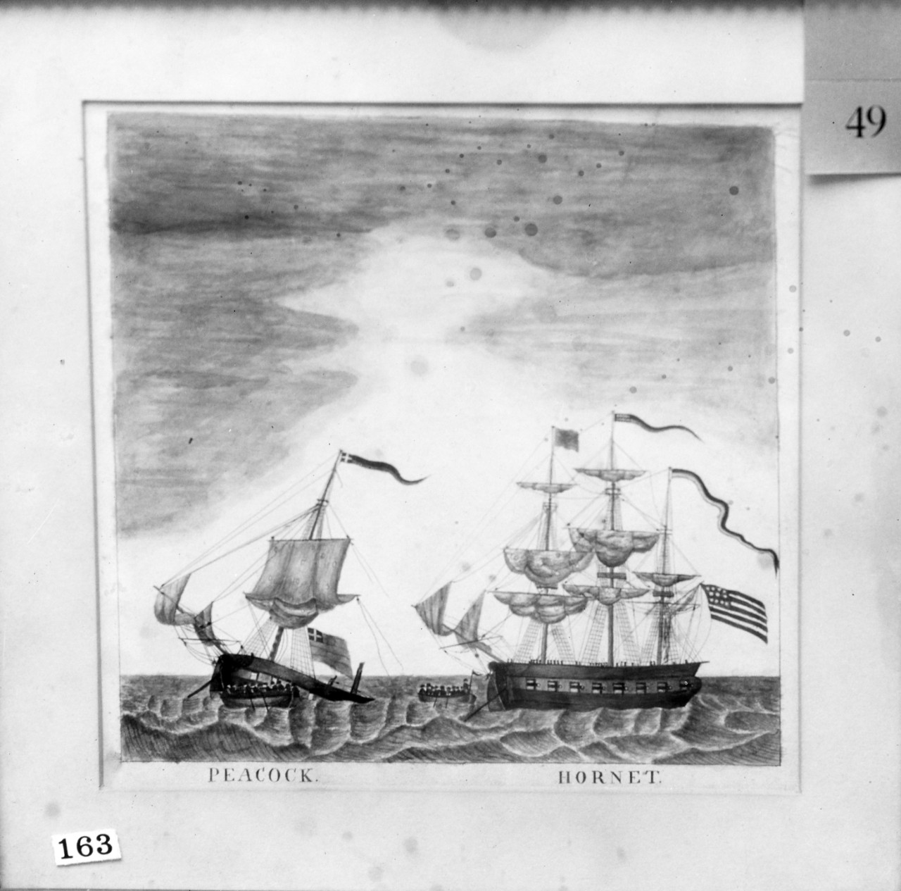 Photo #: NH 1167  Action between USS Hornet and HMS Peacock, 24 February 1813