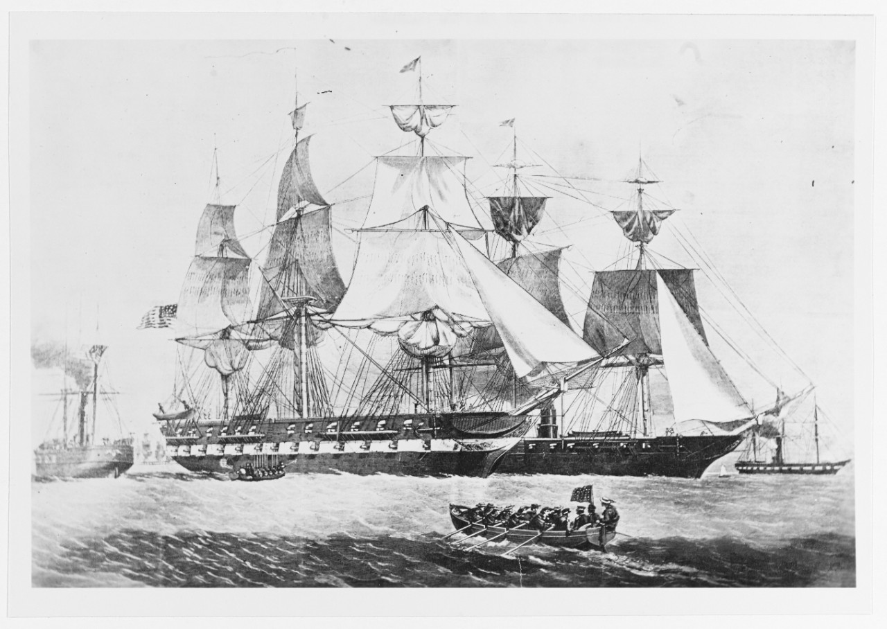 The United States Fleet off Fort Pickens, Florida, in January, 1861.