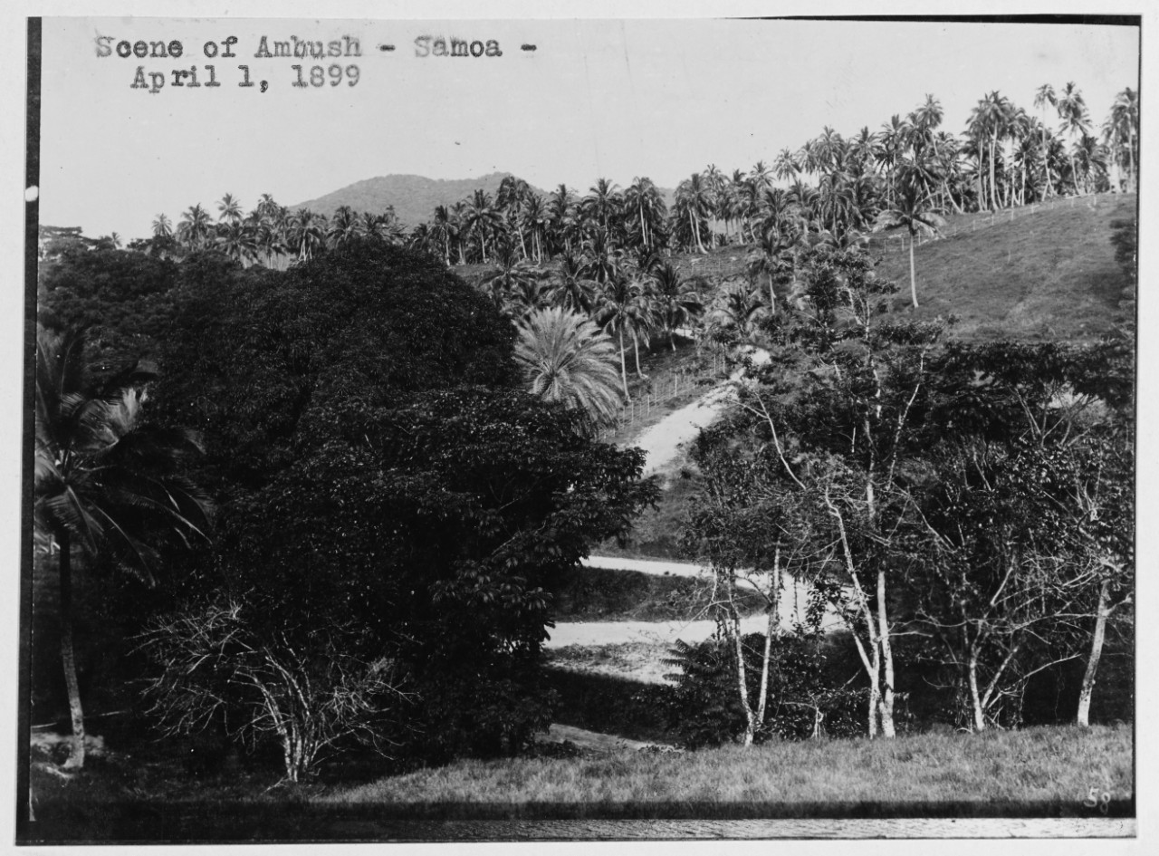 Scene of ambush, Samoa, 1 April 1899.