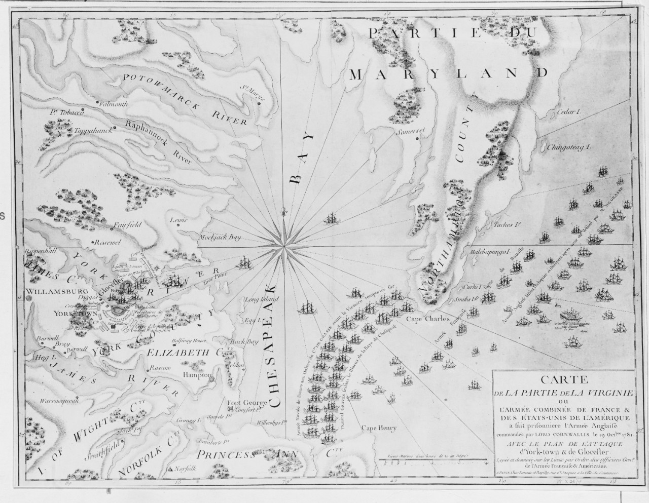Chart of Chesapeake Bay, 1781. 