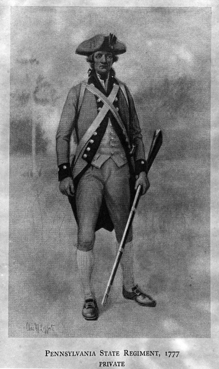 Pennsylvania State Regiment uniform, 1777, private