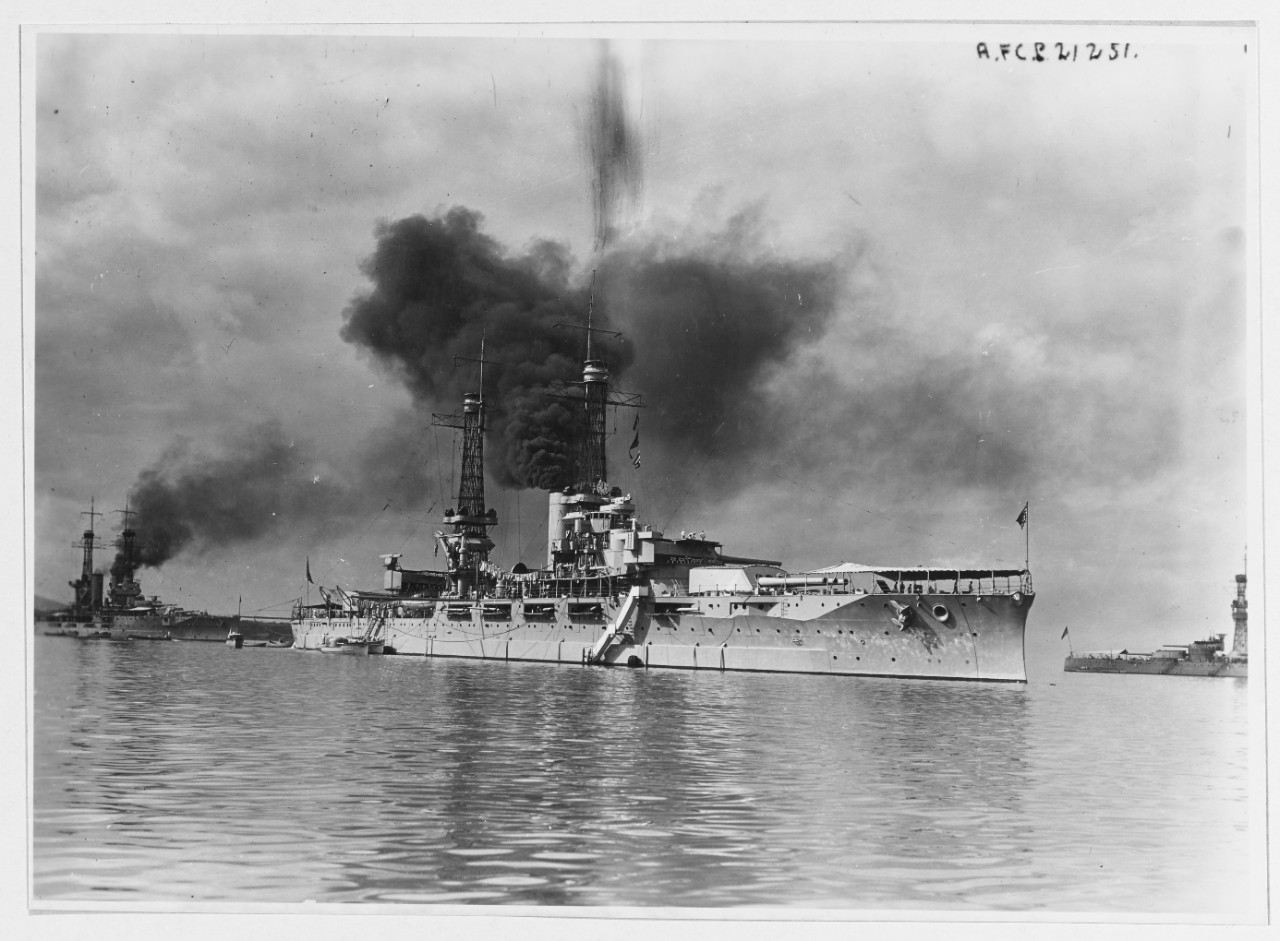 USS OKLAHOMA (BB-37), circa 1922.