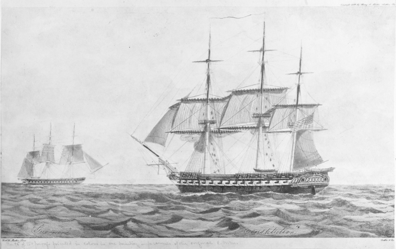 Photo #: NH 2004  Action between USS Constitution and HMS Guerriere, 19 August 1812