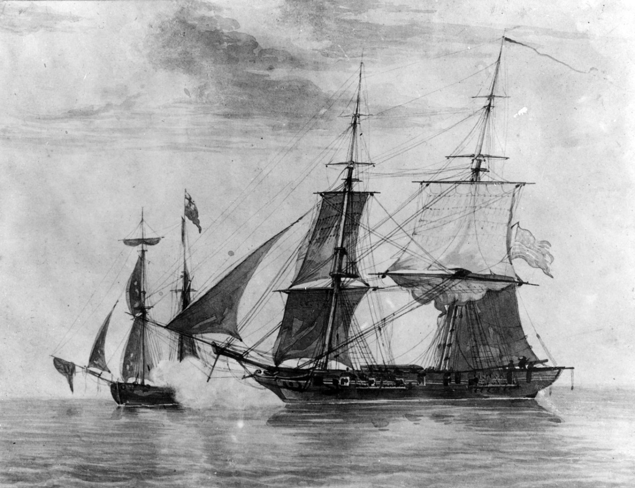 Battle between USS ENTERPRISE and HMS BOXER off coast of Maine, September 5, 1813. 