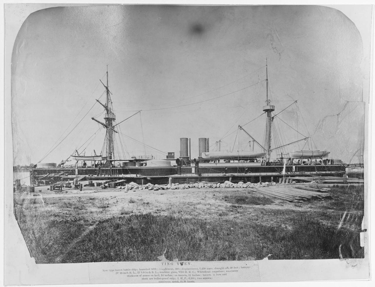 TING-YUEN. Chinese Battleship of 1882. 