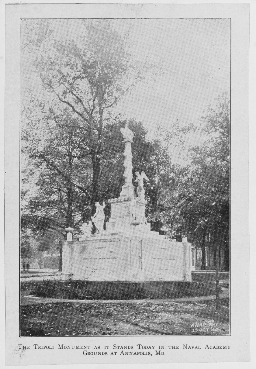 Tripoli Monument as it stands today in the Naval Academy Grounds