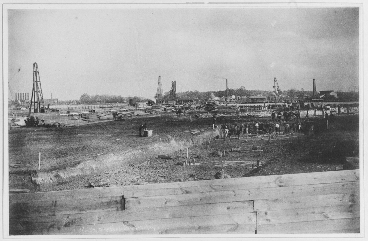 Dry Dock, U.S. Navy Yard, Portsmouth, Virginia, April 1888. 
