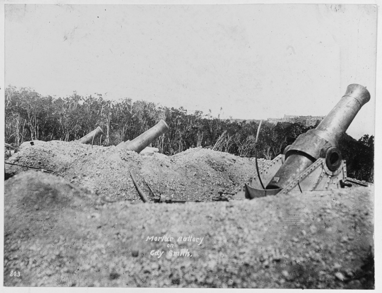 Mortar Battery on Cady Smith, during Spanish-American War, 1898. 