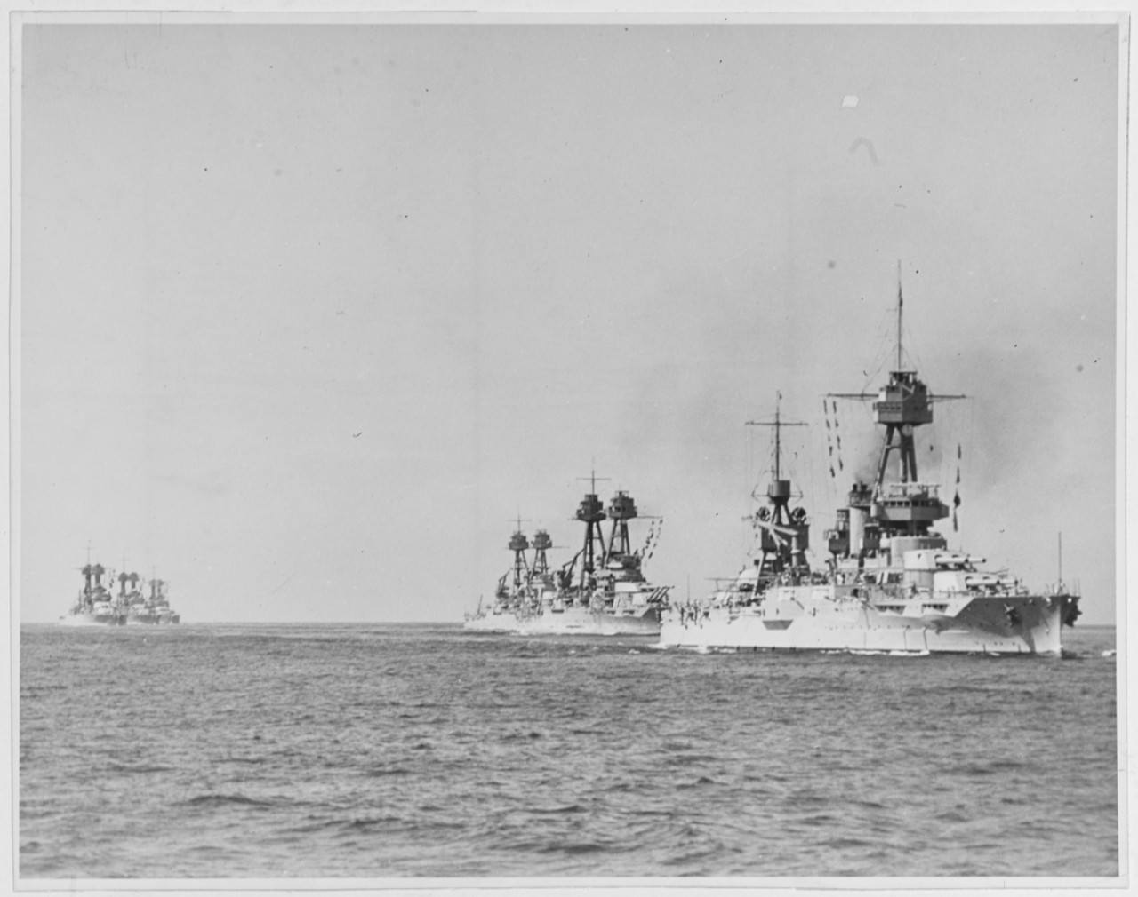 U.S. Battleships maneuvering off California, 1932. 