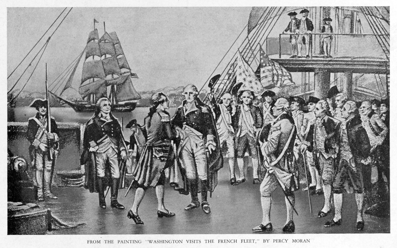 George Washington visits the French Fleet