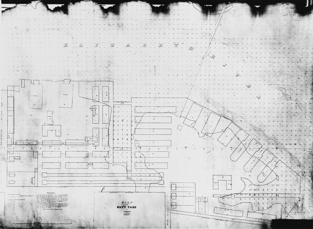 Plan of Gosport Navy Yard, Portsmouth, Virginia, January 1828. 