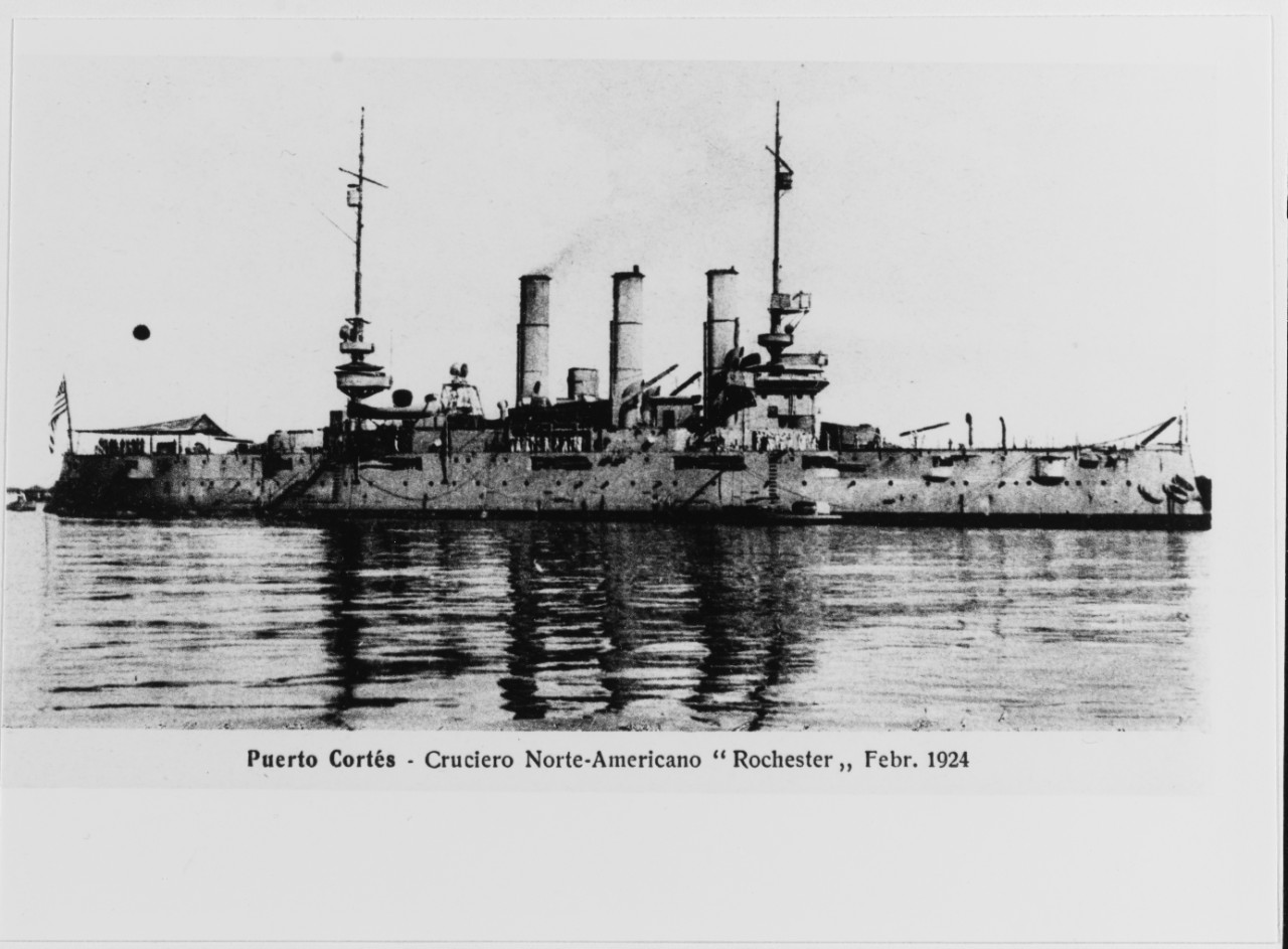 USS ROCHESTER (CA-2) At Puerto Cortes, Honduras, February 1924