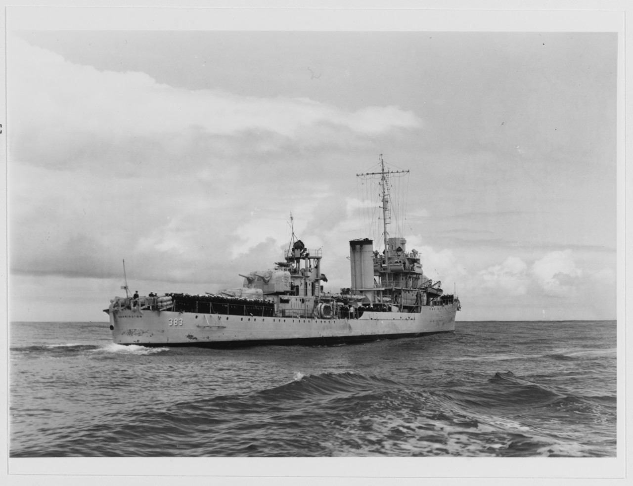 USS WARRINGTON (DD-383) underway, during the later 1930s