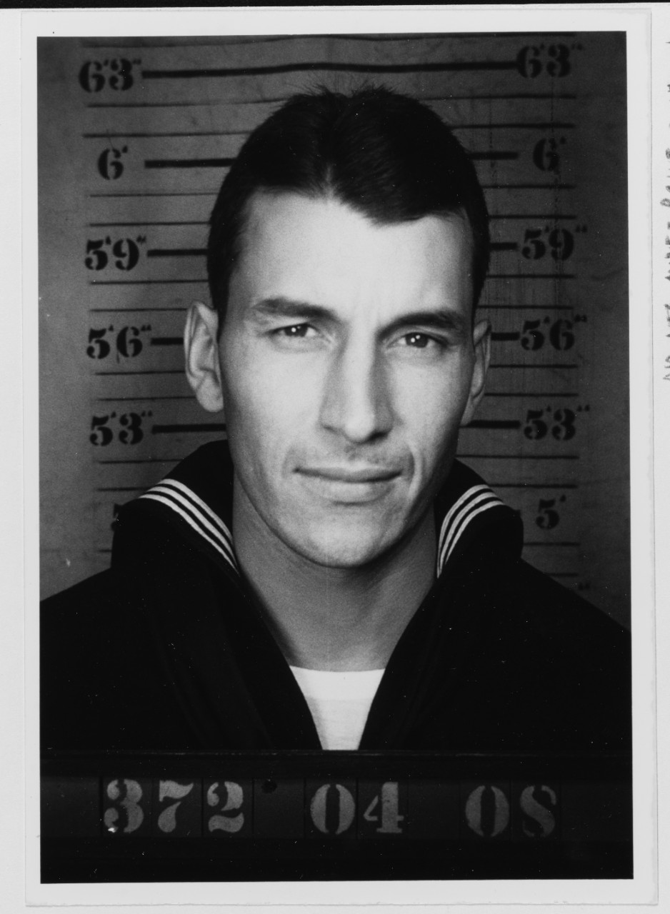 Max M. Archibeque, GM2c, USN view taken late in his tour in USS SAN FRANCISCO (CA-38) , circa 1944-1945