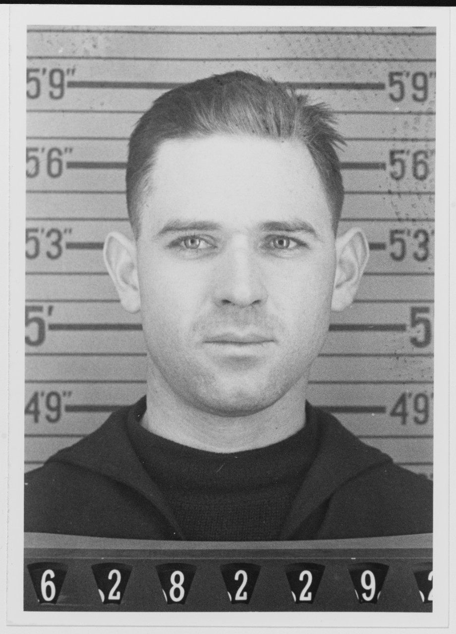 Hugh K. Harris, Apprentice Seaman, USN. A 1942 I.D. photo.