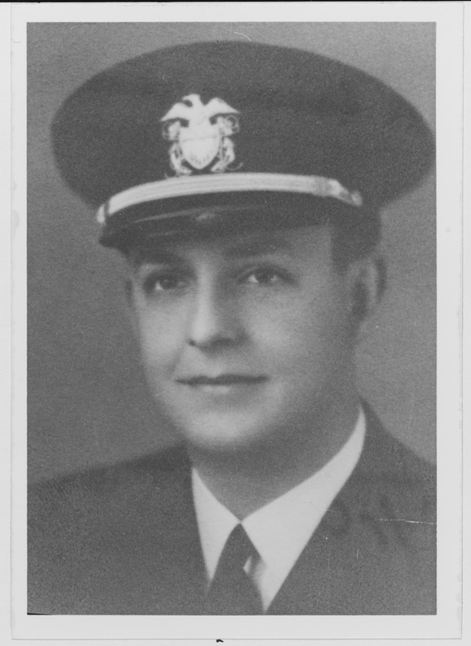 Ensign William F. LeBaron Jr., D-V(G), USNR. Circa January, 1942, shortly after he received his commission