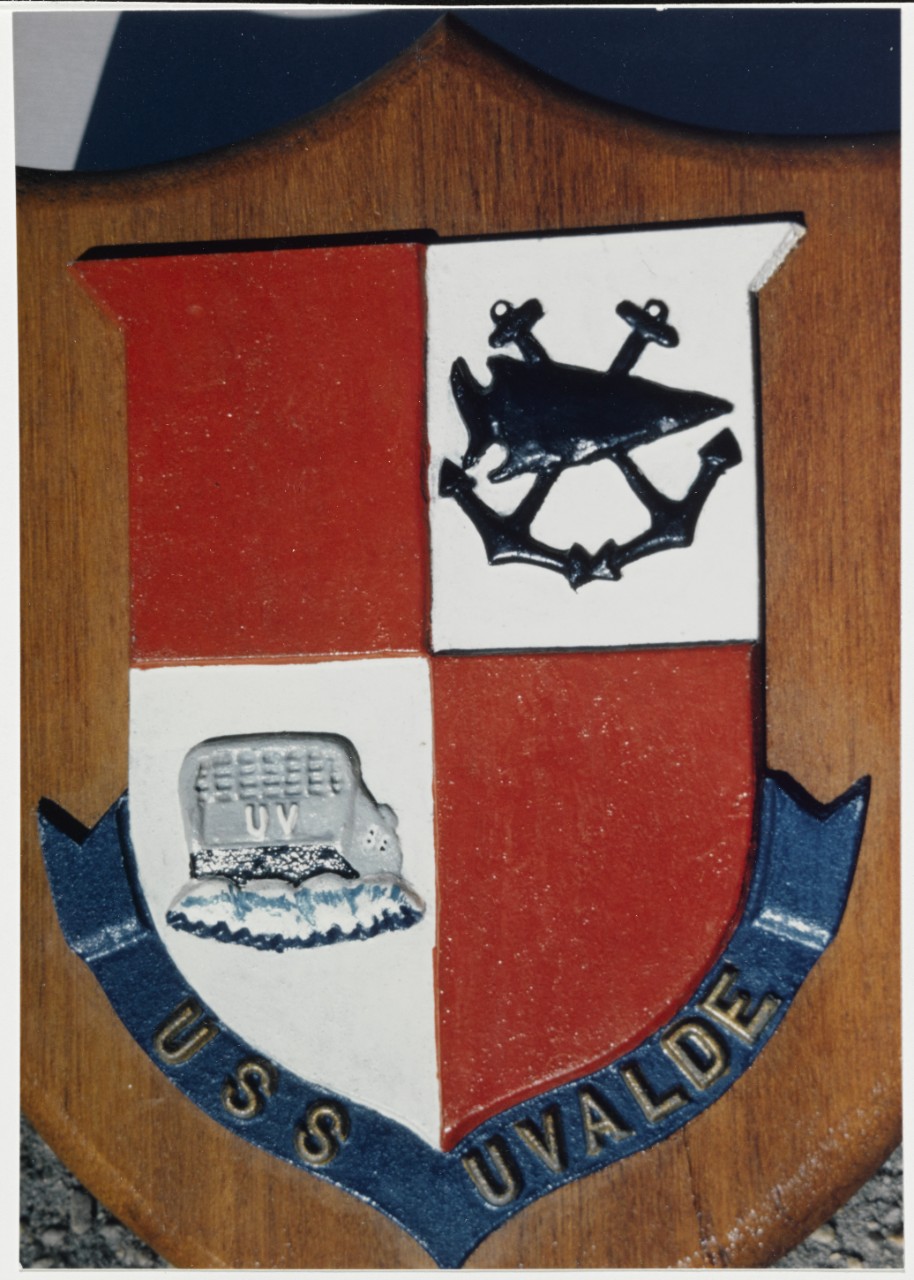 Insignia: USS UVALDE (AKA-88) Plaque received during the 1960s.