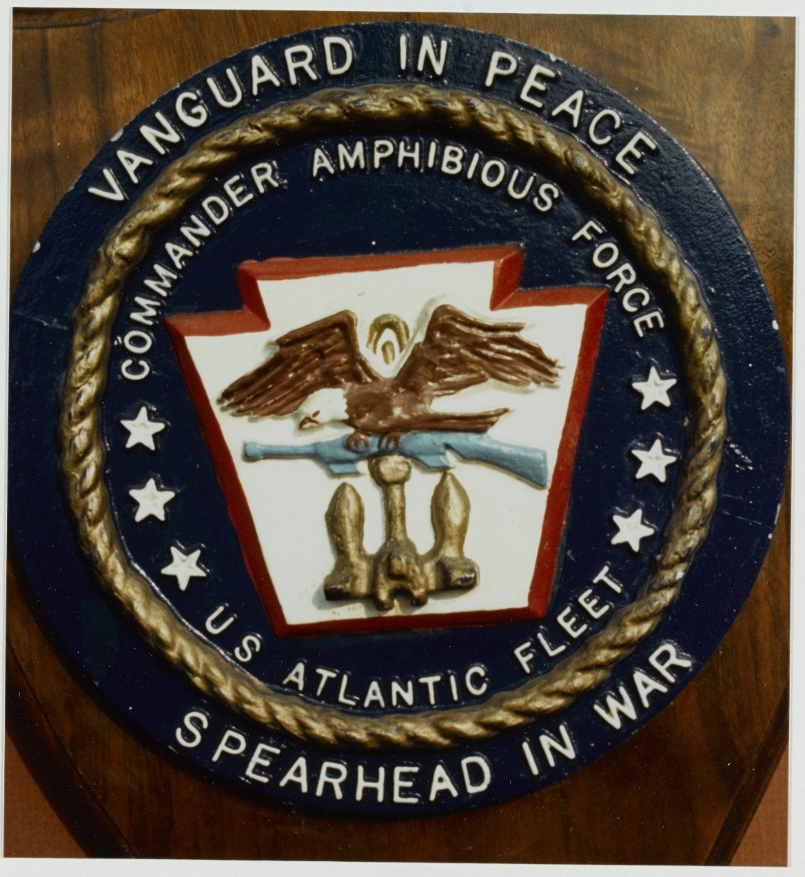 Insignia: Commander, Amphibious Force, U.S. Atlantic Fleet (PhibLant) Plaque received in 1984