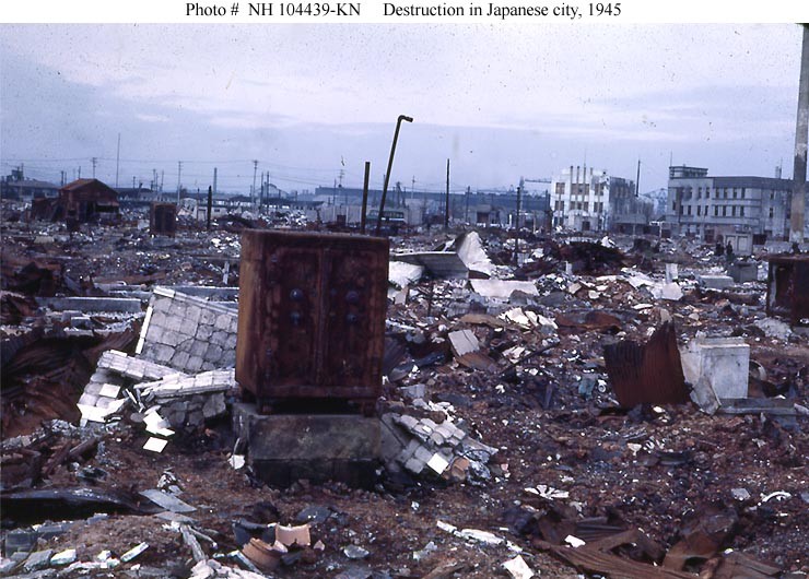 Photo #: NH 104439-KN Bomb damage in a Japanese city