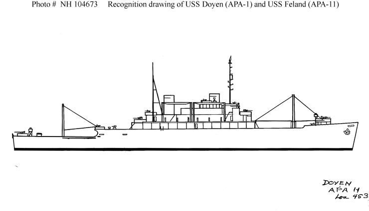 Photo #: NH 104673  USS Doyen USS Feland
