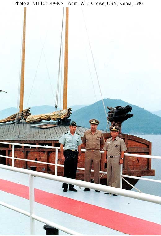 Photo #: NH 105149-KN Admiral William J. Crowe, USN Admiral Kyung Hwan Oh