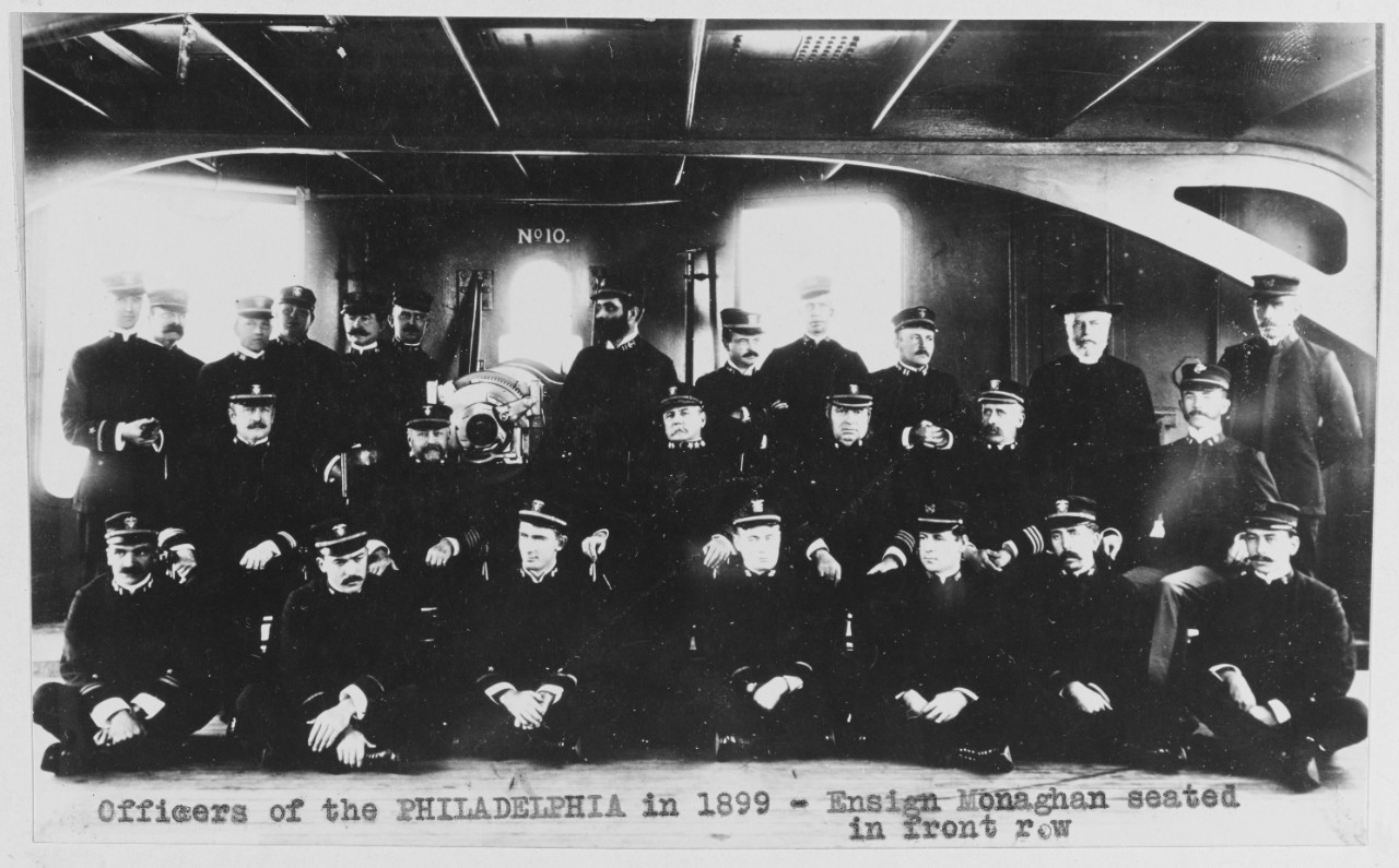 Officers of the USS PHILADELPHIA, Samoa, 1899.