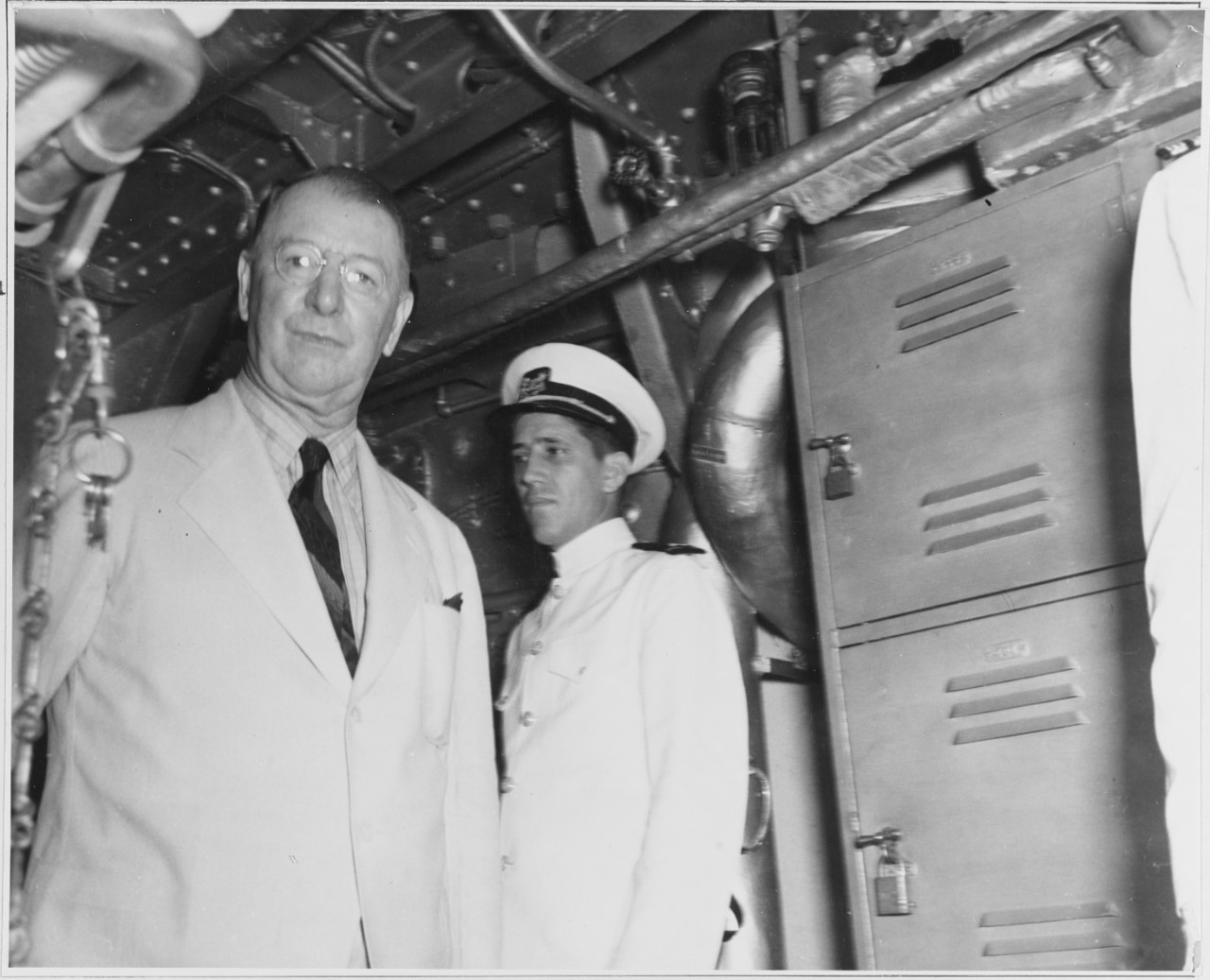 Frank Knox Inspecting USS AUGUSTA (CA-31)