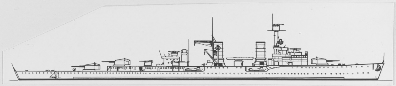 German Ship CL KOELN. 1941 rig