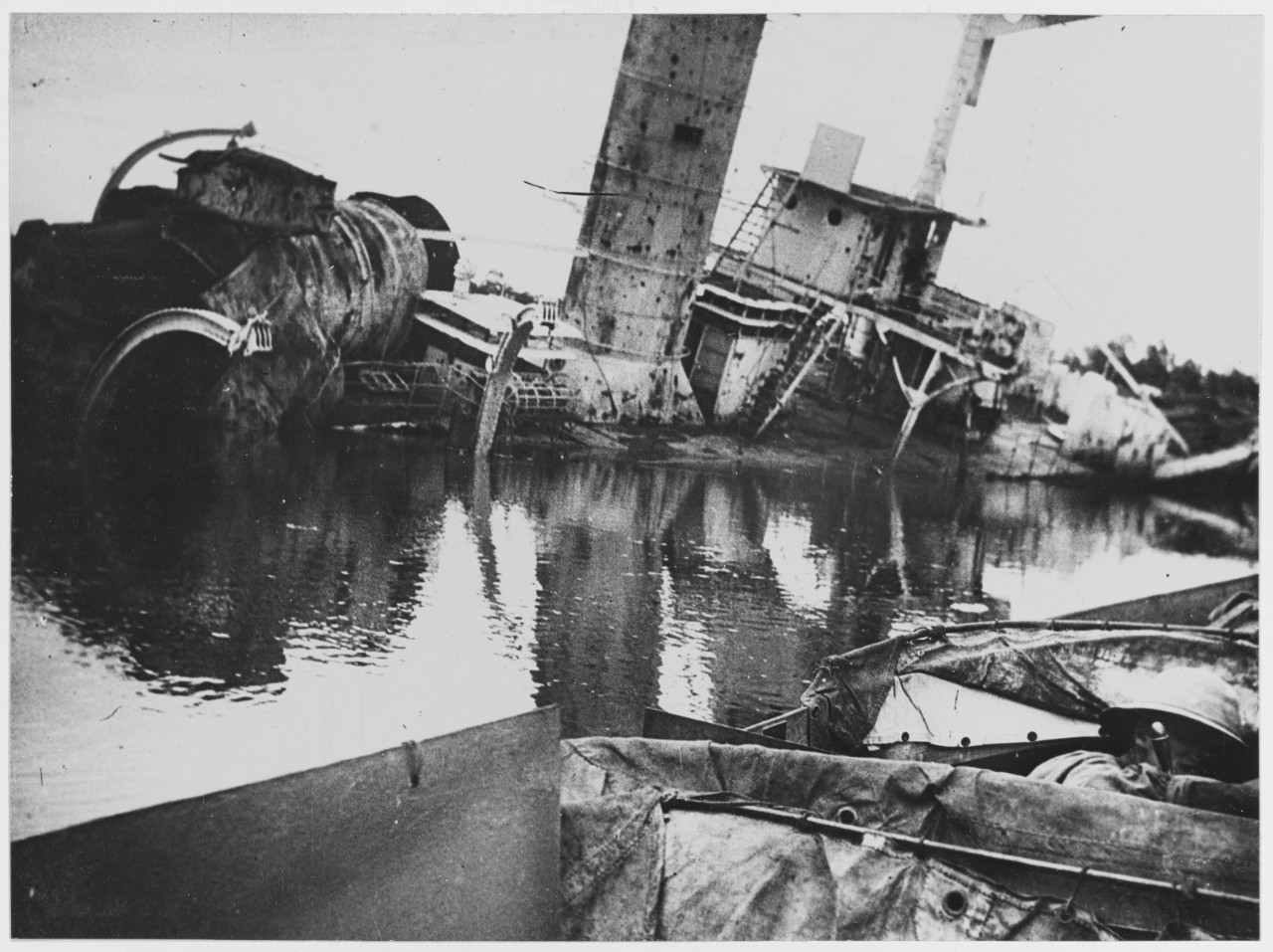 View of wreck of German Light Cruiser KONIGSBERG